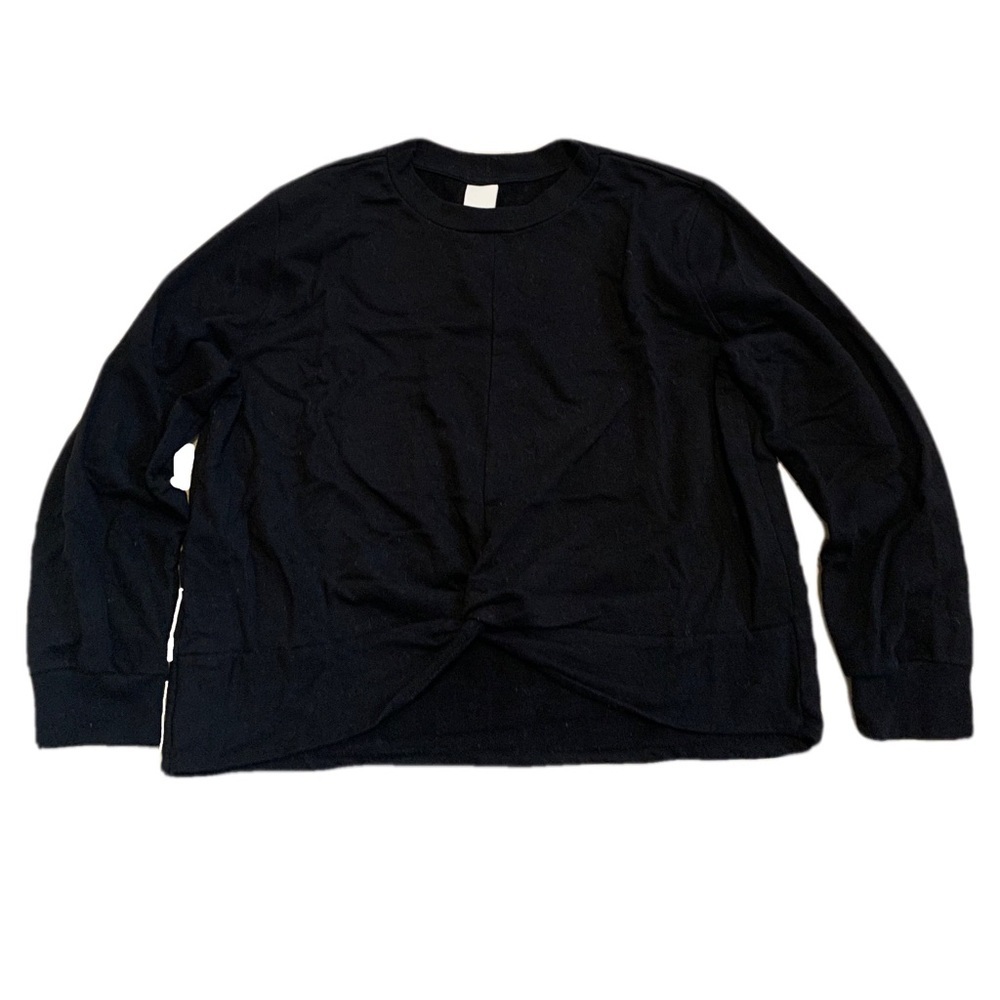 💜 H&M Black Twist-Front Sweatshirt Size XL